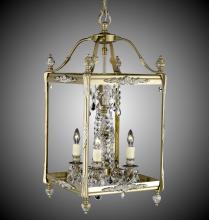 American Brass & Crystal LT2413-A-05S-16G-ST - 4 Light 13 inch Square Lantern with Crystal and Glass