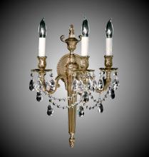 American Brass & Crystal WS2113-A-21S-ST - 3 Light Torch Wall Sconce