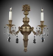 American Brass & Crystal WS9062-OTK-10W-ST - 2 Light Finisterra Torch Wall Sconce