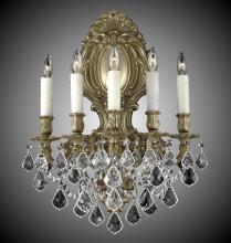 American Brass & Crystal WS9429-A-23S-ST - 5 Light Fleur-De-Lis Large Wall Sconce