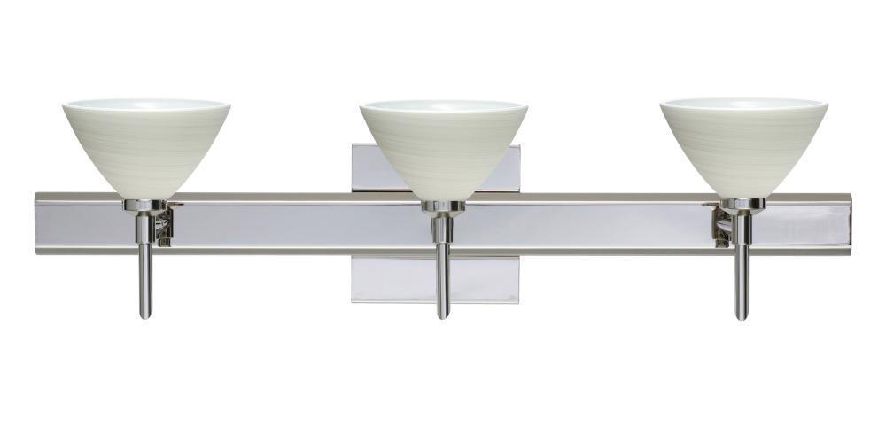 Besa Domi Wall 3SW SQ Canopy Chalk Polished Nickel 3x40W G9