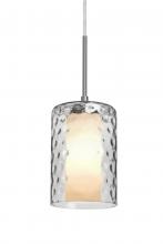 Besa Lighting 1JC-ESACL-LED-SN - Besa, Esa Cord Pendant, Clear, Satin Nickel Finish, 1x5W LED