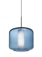 Besa Lighting 1JC-NILES10BO-BR - Besa Niles 10 Pendant, Blue Bubble/Opal, Bronze Finish, 1x60W Medium Base T10