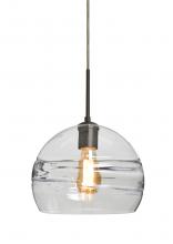 Besa Lighting 1JC-SPIR10CL-EDIL-BR - Besa Spirit 10 Pendant, Clear, Bronze Finish, 1x8W LED Filament