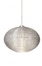 Besa Lighting 1JT-4913GL-SN - Besa Pendant Pape 12 Satin Nickel Glitter 1x75W Medium Base