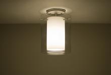 Besa Lighting 1KM-C00607-SN - Besa Ceiling Pahu 8 Satin Nickel Clear/Opal 1x100W Medium Base