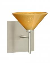 Besa Lighting 1SW-282490-LED-SN-SQ - Besa Wall With SQ Canopy Kona Satin Nickel Mango Starpoint 1x5W LED