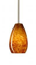 Besa Lighting 1TT-412618-SN - Besa Pera 9 Stem Pendant Satin Nickel Amber Cloud 1x100W Medium Base