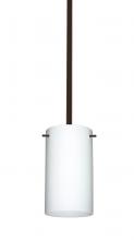 Besa Lighting 1TT-440407-BR - Besa Stem Stilo 7 Pendant Bronze Opal Matte 1x50W Candelabra