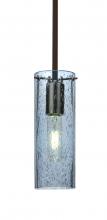 Besa Lighting 1TT-JUNI10BL-BR - Besa, Juni 10 Stem Pendant, Blue Bubble, Bronze, 1x60W Medium Base