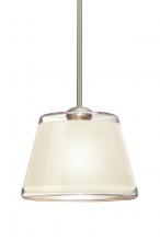 Besa Lighting 1TT-PIC9WH-LED-SN - Besa Pendant Pica 9 Satin Nickel White Sand 1x9W LED