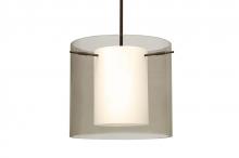 Besa Lighting 1TT-S18407-BR - Besa Stem Pendant Pahu 12 Bronze Transparent Smoke 1x100W Medium Base