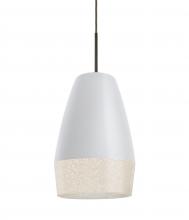 Besa Lighting 1JT-ABU12WH-BR - Abu 12 Cord Pendant, White/Glitter, Bronze Finish, 1x60W Medium base