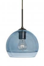 Besa Lighting 1JT-ALLY8BL-BR - Besa, Ally 8 Cord Pendant, Coral Blue/Clear, Bronze Finish, 1x60W Medium Base