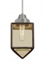 Besa Lighting 1JT-BRAVOBR-SN - Besa, Bravo Cord Pendant, Bronze/Gold Bubble, Satin Nickel Finish, 1x60W Medium Base