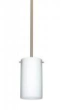 Besa Lighting 1TT-440407-HAL-SN - Besa Stem Stilo 7 Pendant Satin Nickel Opal Matte 1x40W G9