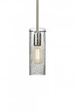 Besa Lighting 1TT-JUNI10CL-EDIL-SN - Besa, Juni 10 Stem Pendant, Clear Bubble, Satin Nickel, 1x4W LED Filament