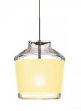 Besa Lighting 1XT-PIC6CR-BR - Besa Pendant Pica 6 Bronze Creme Sand 1x50W Halogen