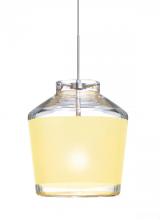 Besa Lighting 1XT-PIC6CR-SN - Besa Pendant Pica 6 Satin Nickel Creme Sand 1x50W Halogen