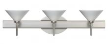 Besa Lighting 3SW-282453-LED-SN - Besa Wall Kona Satin Nickel White Starpoint 3x5W LED