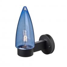 Besa Lighting SULUBL-WALL-EDIL-BK - Sulu Outdoor Sconce, Blue Bubble, Black Finish, 1x5W LED Filament