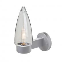 Besa Lighting SULUCL-WALL-EDIL-SL - Sulu Outdoor Sconce, Clear Bubble, Silver Finish, 1x5W LED Filament