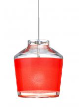 Besa Lighting XP-PIC6RD-SN - Besa Pendant Pica 6 Satin Nickel Red Sand 1x50W Halogen