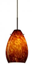 Besa Lighting 1BC-171318-BR - Besa Pendant Pera 6 Bronze Amber Cloud 1x50W Candelabra