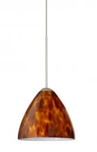 Besa Lighting 1XT-177918-LED-SN - Besa Pendant Mia Satin Nickel Amber Cloud 1x5W LED