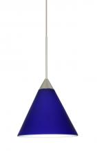 Besa Lighting X-5121CM-SN - Besa Pendant For Multiport Canopy Kani Satin Nickel Cobalt Blue Matte 1x50W Halogen