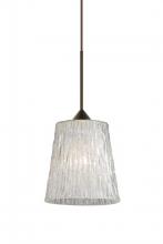 Besa Lighting 1XT-5125GL-LED-BR - Besa Pendant Nico 4 Bronze Stone Glitter 1x5W LED