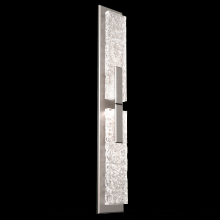 Hammerton IDB0061-02-BS-GC-L1 - Glacier Double Sconce-Metallic Beige Silver-Clear Textured Cast Glass