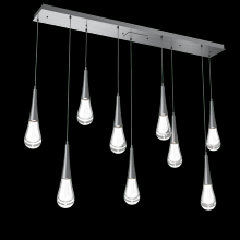 Hammerton PLB0078-09-GM-C-C01-L1 - Raindrop Linear 9 PC.-Gunmetal-Blown Glass