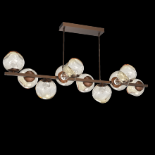 Hammerton PLB0086-T0-BB-FA-001-L3 - Luna 10pc Twisted Branch-Burnished Bronze-Floret Inner - Amber Outer-Threaded Rod Suspension-LED