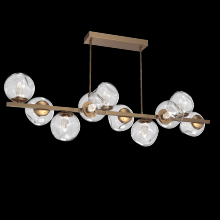 Hammerton PLB0086-T0-NB-GC-001-L3 - Luna 10pc Twisted Branch-Novel Brass-Geo Inner - Clear Outer-Threaded Rod Suspension-LED 3000K