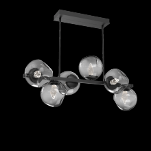 Hammerton PLB0086-T6-MB-GS-001-L1 - Luna 6pc Twisted Branch-Matte Black-Geo Inner - Smoke Outer-Threaded Rod Suspension-LED 2700K