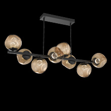 Hammerton PLB0086-T8-MB-FB-001-L3 - Luna 8pc Twisted Branch-Matte Black-Floret Inner - Bronze Outer-Threaded Rod Suspension-LED 3000K