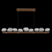 Hammerton PLB0089-0C-BB-S-CA1-L3 - Mesa 59" Linear Suspension-Burnished Bronze-Smoke Blown Glass