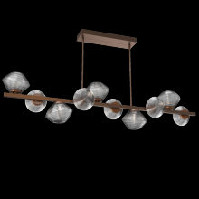 Hammerton PLB0089-T0-BB-S-001-L1 - Mesa 10pc Twisted Branch-Burnished Bronze-Smoke Blown Glass-Threaded Rod Suspension-LED 2700K