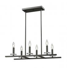 ECOM Only 2010-6L-BRZ - 6 Light Linear Chandelier