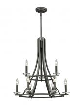 ECOM Only 2010-9BRZ - 9 Light Chandelier