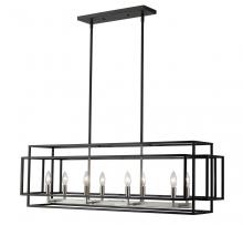 ECOM Only 454-44L-BK-BN - 8 Light Linear Chandelier