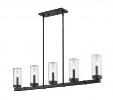 ECOM Only 589-5L-BK - 5 Light Outdoor Linear Chandelier