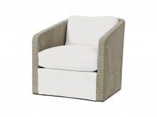 Palecek 7615-03+8155-6A - CARMINE SWIVEL LOUNGE CHAIR, FOG WHITE