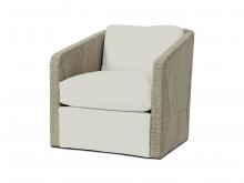 Palecek 7615-03+8155-6J - CARMINE SWIVEL LOUNGE CHAIR, FOG WHITE