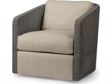 Palecek 7615-89+8155-5P - CARMINE SWIVEL LOUNGE CHAIR, MOCHA WASH