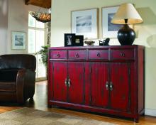 Hooker Furniture 500-50-711 - 58in Red Asian Cabinet