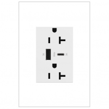 Legrand ARTRUSB206ACW4 - adorne® 20A Tamper-Resistant Ultra-Fast USB Type-A/C Outlet, White