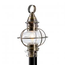 Norwell 1711-AN-CL - American Onion Outdoor Post Light - Antique Brass