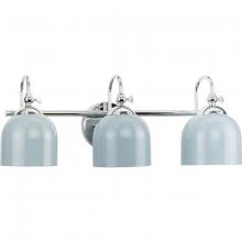 Progress P300383-015 - Dalton Collection Three-Light Farmhouse Polished Chrome Metal Shade Bath Vanity Light